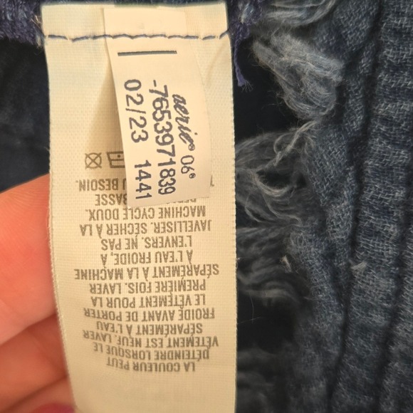 Aerie Blue Cotton Gauze Short Overalls Medium Casual Lounge Romper raw Hem - Picture 7 of 12